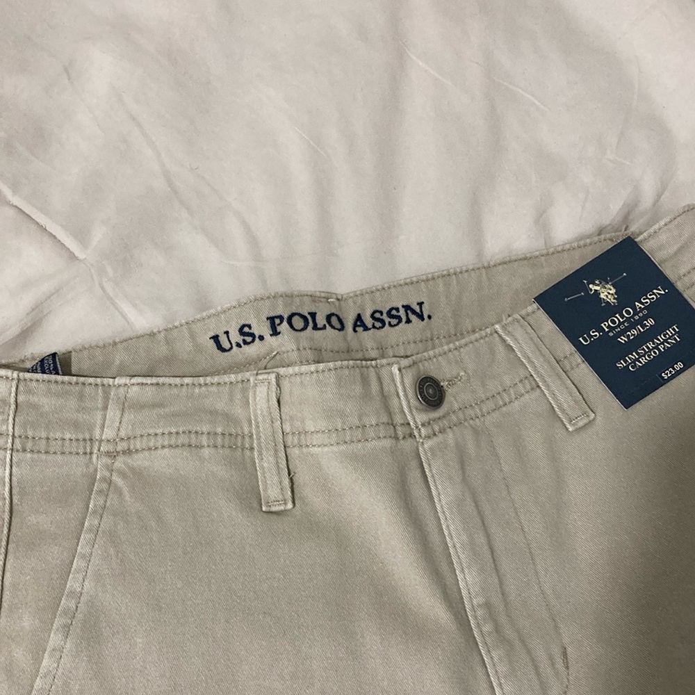 U.S. Polo Assn. cream cargo pants